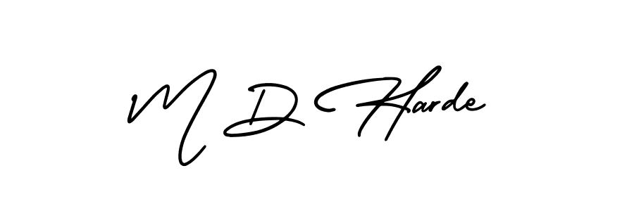 AmerikaSignatureDemo-Regular is a professional signature style that is perfect for those who want to add a touch of class to their signature. It is also a great choice for those who want to make their signature more unique. Get M D Harde name to fancy signature for free. M D Harde signature style 3 images and pictures png