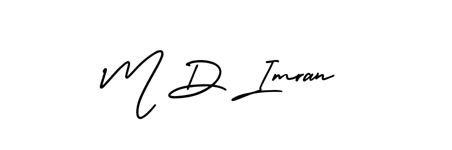 Use a signature maker to create a handwritten signature online. With this signature software, you can design (AmerikaSignatureDemo-Regular) your own signature for name M D Imran. M D Imran signature style 3 images and pictures png