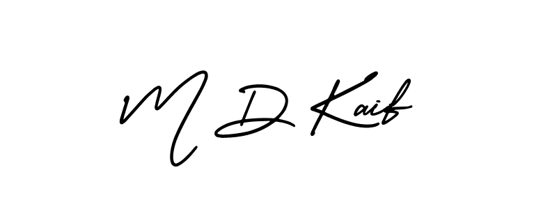Use a signature maker to create a handwritten signature online. With this signature software, you can design (AmerikaSignatureDemo-Regular) your own signature for name M D Kaif. M D Kaif signature style 3 images and pictures png