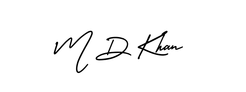 AmerikaSignatureDemo-Regular is a professional signature style that is perfect for those who want to add a touch of class to their signature. It is also a great choice for those who want to make their signature more unique. Get M D Khan name to fancy signature for free. M D Khan signature style 3 images and pictures png