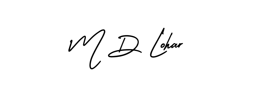 Make a beautiful signature design for name M D Lohar. With this signature (AmerikaSignatureDemo-Regular) style, you can create a handwritten signature for free. M D Lohar signature style 3 images and pictures png