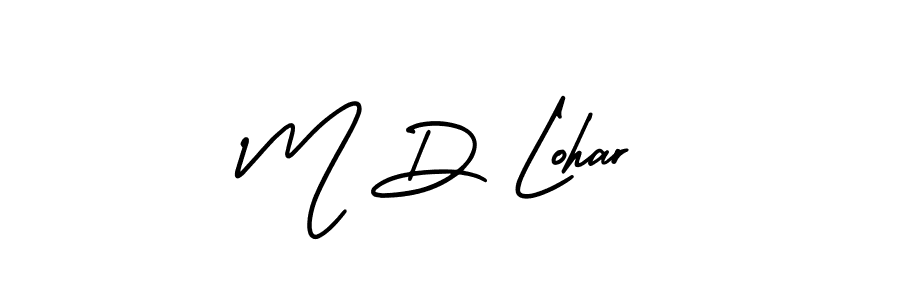 AmerikaSignatureDemo-Regular is a professional signature style that is perfect for those who want to add a touch of class to their signature. It is also a great choice for those who want to make their signature more unique. Get M D Lohar name to fancy signature for free. M D Lohar signature style 3 images and pictures png