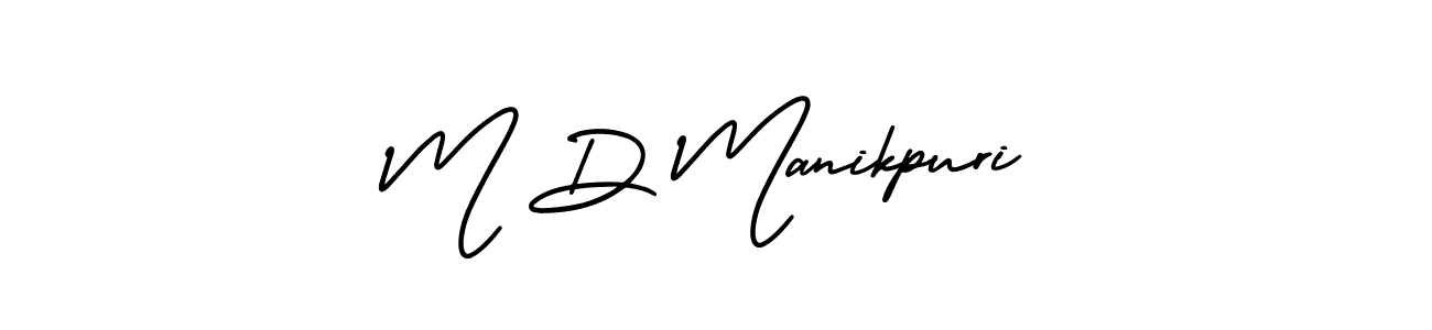 This is the best signature style for the M D Manikpuri name. Also you like these signature font (AmerikaSignatureDemo-Regular). Mix name signature. M D Manikpuri signature style 3 images and pictures png