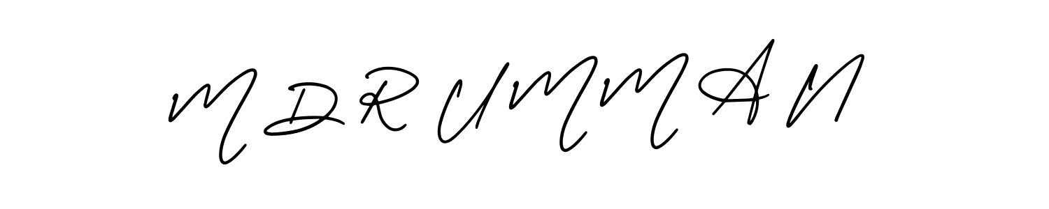 Use a signature maker to create a handwritten signature online. With this signature software, you can design (AmerikaSignatureDemo-Regular) your own signature for name M D R U M M A N. M D R U M M A N signature style 3 images and pictures png