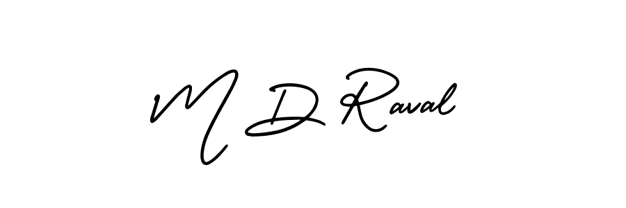 Design your own signature with our free online signature maker. With this signature software, you can create a handwritten (AmerikaSignatureDemo-Regular) signature for name M D Raval. M D Raval signature style 3 images and pictures png