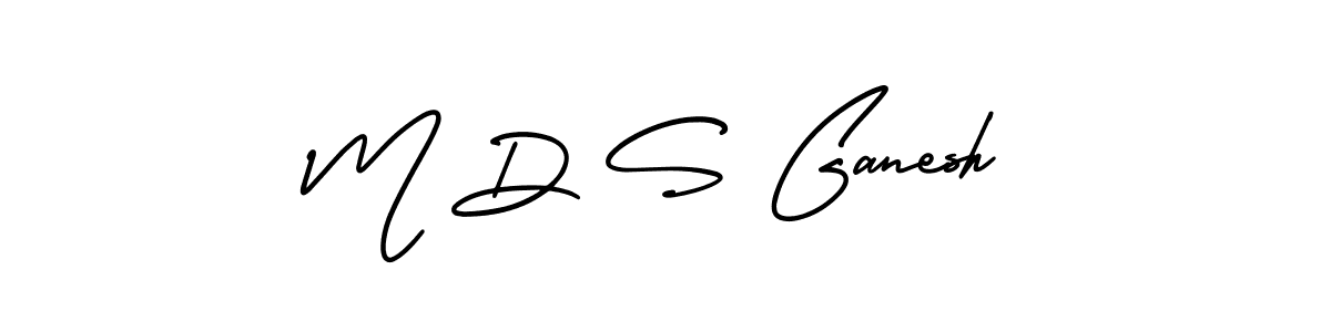 You should practise on your own different ways (AmerikaSignatureDemo-Regular) to write your name (M D S Ganesh) in signature. don't let someone else do it for you. M D S Ganesh signature style 3 images and pictures png