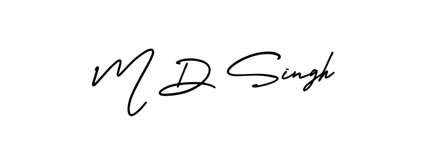 Design your own signature with our free online signature maker. With this signature software, you can create a handwritten (AmerikaSignatureDemo-Regular) signature for name M D Singh. M D Singh signature style 3 images and pictures png