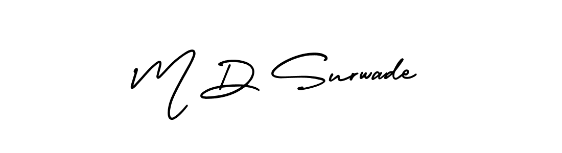 Use a signature maker to create a handwritten signature online. With this signature software, you can design (AmerikaSignatureDemo-Regular) your own signature for name M D Surwade. M D Surwade signature style 3 images and pictures png