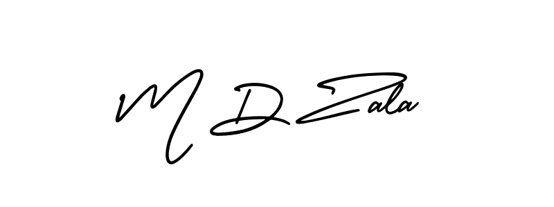 Design your own signature with our free online signature maker. With this signature software, you can create a handwritten (AmerikaSignatureDemo-Regular) signature for name M D Zala. M D Zala signature style 3 images and pictures png