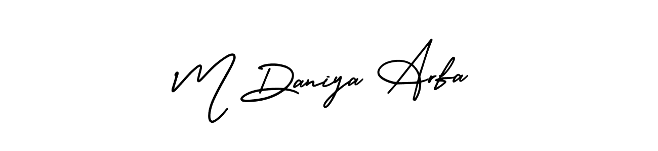 Make a beautiful signature design for name M Daniya Arfa. With this signature (AmerikaSignatureDemo-Regular) style, you can create a handwritten signature for free. M Daniya Arfa signature style 3 images and pictures png