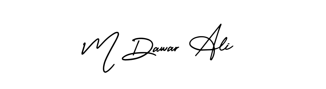 Design your own signature with our free online signature maker. With this signature software, you can create a handwritten (AmerikaSignatureDemo-Regular) signature for name M Dawar Ali. M Dawar Ali signature style 3 images and pictures png