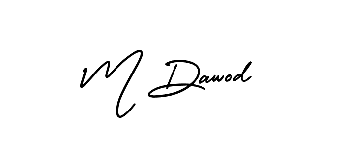 Use a signature maker to create a handwritten signature online. With this signature software, you can design (AmerikaSignatureDemo-Regular) your own signature for name M Dawod. M Dawod signature style 3 images and pictures png