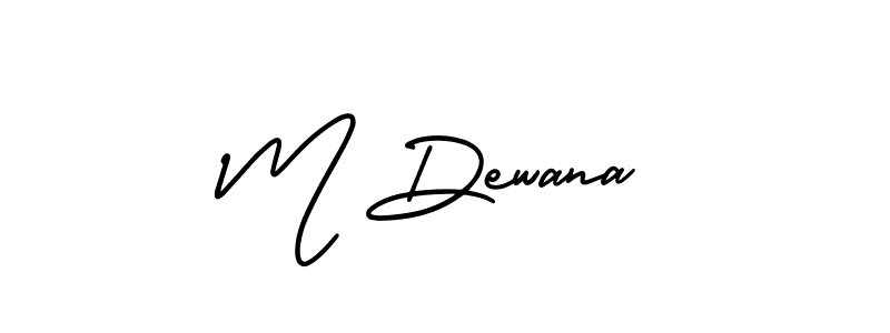 Design your own signature with our free online signature maker. With this signature software, you can create a handwritten (AmerikaSignatureDemo-Regular) signature for name M Dewana. M Dewana signature style 3 images and pictures png