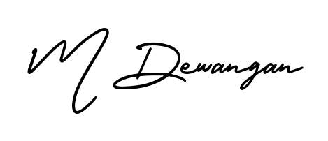 Express your personality with a custom M Dewangan signature crafted with AmerikaSignatureDemo-Regular typography. Free transparent PNG download available. M Dewangan signature style 3 images and pictures png