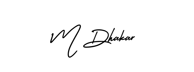 Also You can easily find your signature by using the search form. We will create M Dhakar name handwritten signature images for you free of cost using AmerikaSignatureDemo-Regular sign style. M Dhakar signature style 3 images and pictures png