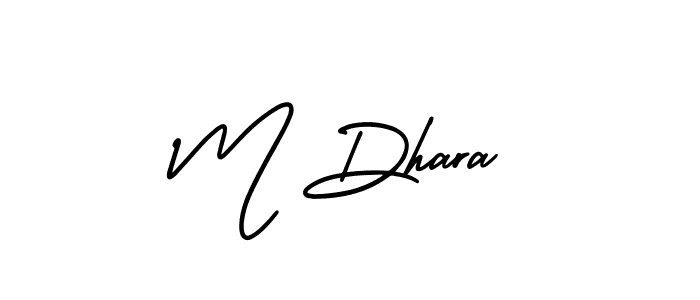 Design your own signature with our free online signature maker. With this signature software, you can create a handwritten (AmerikaSignatureDemo-Regular) signature for name M Dhara. M Dhara signature style 3 images and pictures png