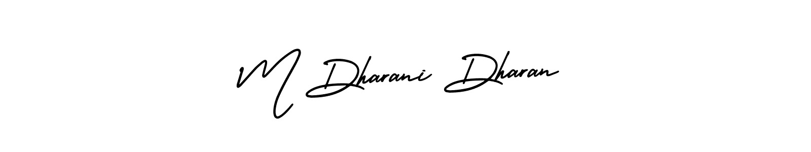 Make a short M Dharani Dharan signature style. Manage your documents anywhere anytime using AmerikaSignatureDemo-Regular. Create and add eSignatures, submit forms, share and send files easily. M Dharani Dharan signature style 3 images and pictures png