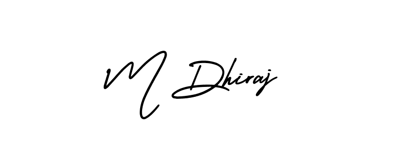 Make a beautiful signature design for name M Dhiraj. With this signature (AmerikaSignatureDemo-Regular) style, you can create a handwritten signature for free. M Dhiraj signature style 3 images and pictures png