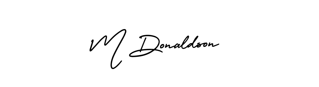 AmerikaSignatureDemo-Regular is a professional signature style that is perfect for those who want to add a touch of class to their signature. It is also a great choice for those who want to make their signature more unique. Get M Donaldson name to fancy signature for free. M Donaldson signature style 3 images and pictures png