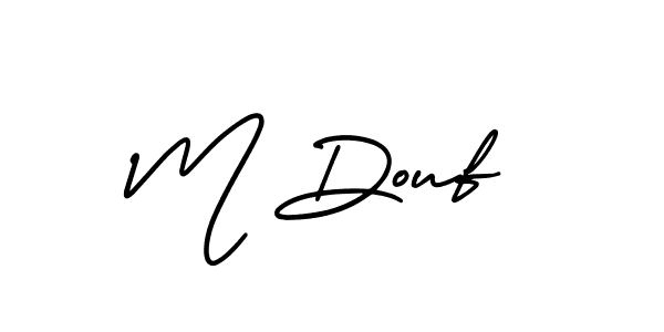 How to Draw M Douf signature style? AmerikaSignatureDemo-Regular is a latest design signature styles for name M Douf. M Douf signature style 3 images and pictures png