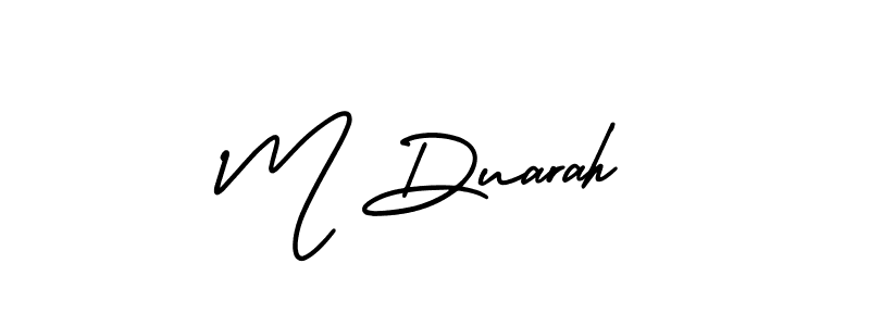 Also You can easily find your signature by using the search form. We will create M Duarah name handwritten signature images for you free of cost using AmerikaSignatureDemo-Regular sign style. M Duarah signature style 3 images and pictures png