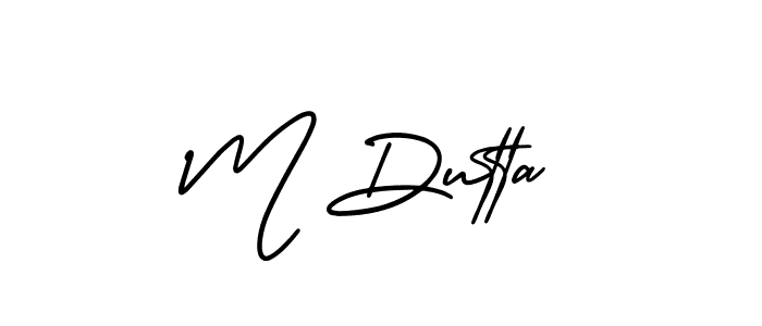 Design your own signature with our free online signature maker. With this signature software, you can create a handwritten (AmerikaSignatureDemo-Regular) signature for name M Dutta. M Dutta signature style 3 images and pictures png