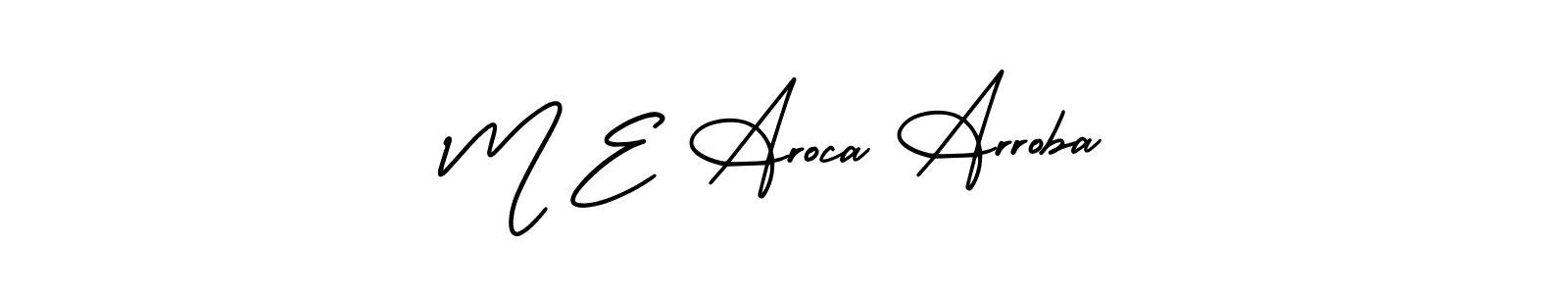 Use a signature maker to create a handwritten signature online. With this signature software, you can design (AmerikaSignatureDemo-Regular) your own signature for name M E Aroca Arroba. M E Aroca Arroba signature style 3 images and pictures png