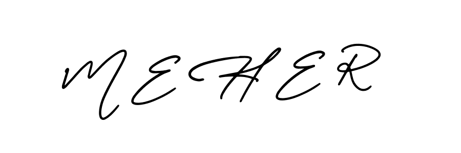 M E H E R stylish signature style. Best Handwritten Sign (AmerikaSignatureDemo-Regular) for my name. Handwritten Signature Collection Ideas for my name M E H E R. M E H E R signature style 3 images and pictures png