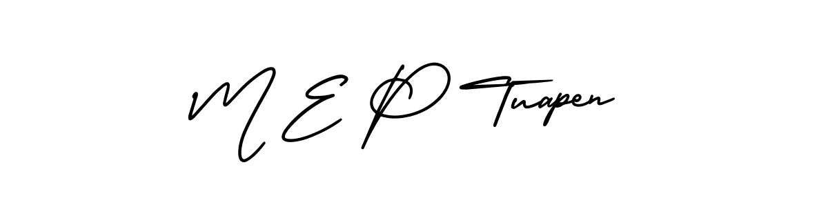 How to make M E P Tuapen signature? AmerikaSignatureDemo-Regular is a professional autograph style. Create handwritten signature for M E P Tuapen name. M E P Tuapen signature style 3 images and pictures png