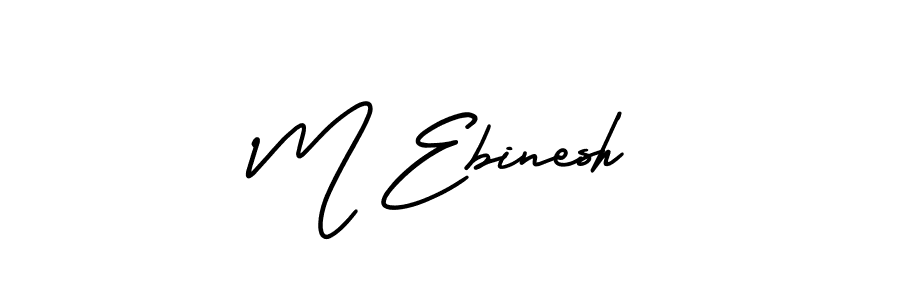 Design your own signature with our free online signature maker. With this signature software, you can create a handwritten (AmerikaSignatureDemo-Regular) signature for name M Ebinesh. M Ebinesh signature style 3 images and pictures png