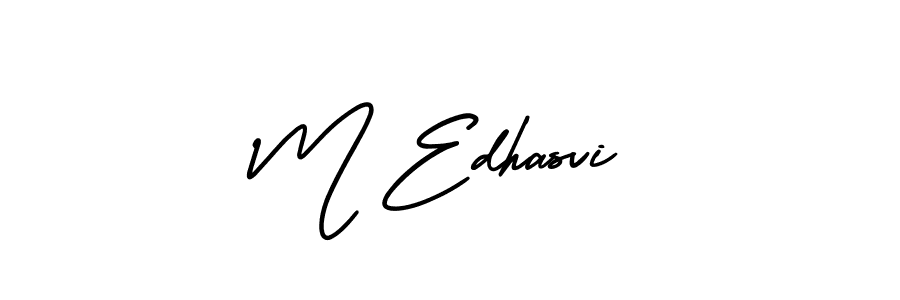 Design your own signature with our free online signature maker. With this signature software, you can create a handwritten (AmerikaSignatureDemo-Regular) signature for name M Edhasvi. M Edhasvi signature style 3 images and pictures png