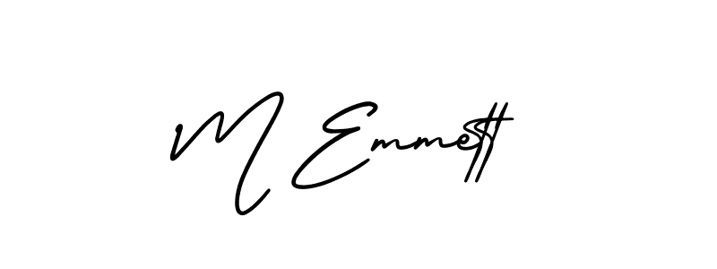 M Emmett stylish signature style. Best Handwritten Sign (AmerikaSignatureDemo-Regular) for my name. Handwritten Signature Collection Ideas for my name M Emmett. M Emmett signature style 3 images and pictures png