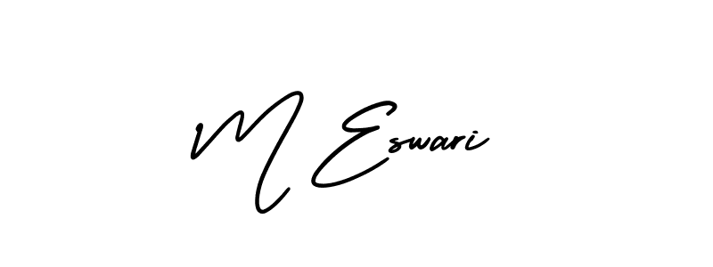 Also You can easily find your signature by using the search form. We will create M Eswari name handwritten signature images for you free of cost using AmerikaSignatureDemo-Regular sign style. M Eswari signature style 3 images and pictures png