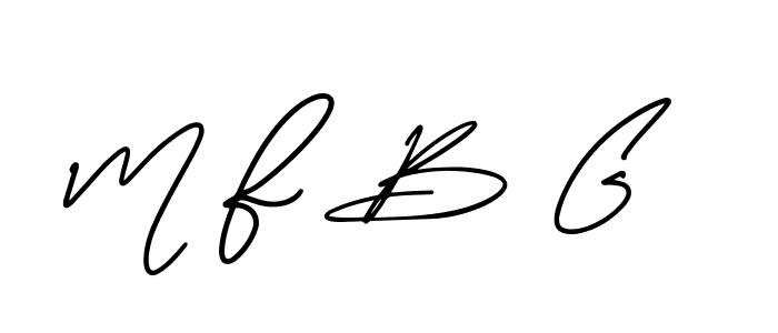 How to make M F B G name signature. Use AmerikaSignatureDemo-Regular style for creating short signs online. This is the latest handwritten sign. M F B G signature style 3 images and pictures png