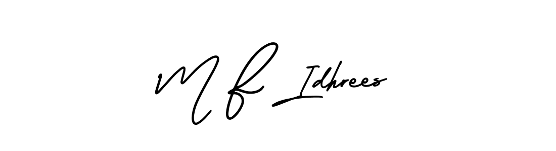 How to Draw M F Idhrees signature style? AmerikaSignatureDemo-Regular is a latest design signature styles for name M F Idhrees. M F Idhrees signature style 3 images and pictures png
