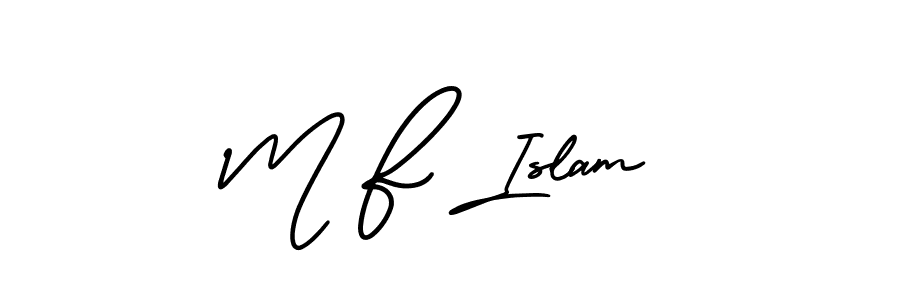 Create a beautiful signature design for name M F Islam. With this signature (AmerikaSignatureDemo-Regular) fonts, you can make a handwritten signature for free. M F Islam signature style 3 images and pictures png