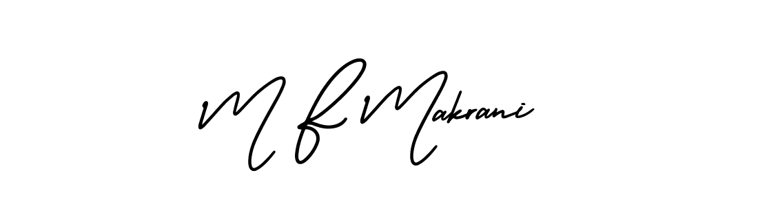 M F Makrani stylish signature style. Best Handwritten Sign (AmerikaSignatureDemo-Regular) for my name. Handwritten Signature Collection Ideas for my name M F Makrani. M F Makrani signature style 3 images and pictures png