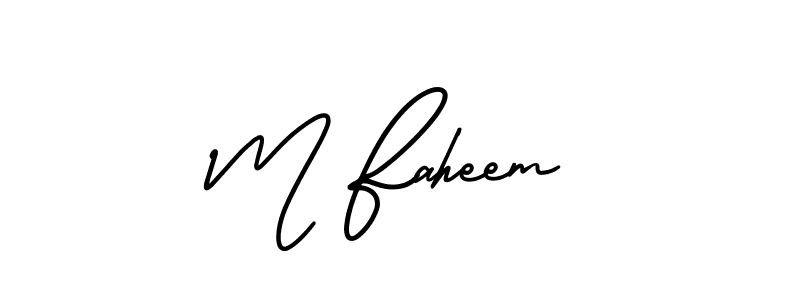 How to make M Faheem signature? AmerikaSignatureDemo-Regular is a professional autograph style. Create handwritten signature for M Faheem name. M Faheem signature style 3 images and pictures png