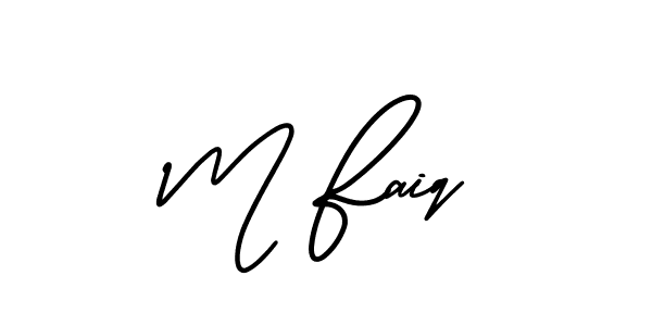 M Faiq stylish signature style. Best Handwritten Sign (AmerikaSignatureDemo-Regular) for my name. Handwritten Signature Collection Ideas for my name M Faiq. M Faiq signature style 3 images and pictures png