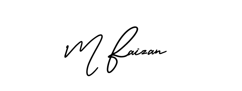 Make a beautiful signature design for name M Faizan. With this signature (AmerikaSignatureDemo-Regular) style, you can create a handwritten signature for free. M Faizan signature style 3 images and pictures png