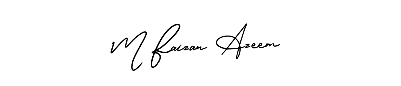 M Faizan Azeem stylish signature style. Best Handwritten Sign (AmerikaSignatureDemo-Regular) for my name. Handwritten Signature Collection Ideas for my name M Faizan Azeem. M Faizan Azeem signature style 3 images and pictures png