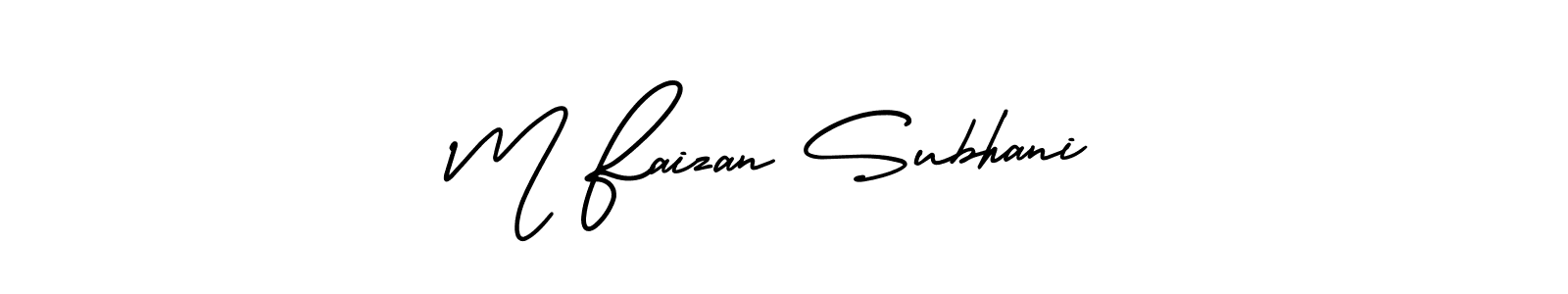 AmerikaSignatureDemo-Regular is a professional signature style that is perfect for those who want to add a touch of class to their signature. It is also a great choice for those who want to make their signature more unique. Get M Faizan Subhani name to fancy signature for free. M Faizan Subhani signature style 3 images and pictures png