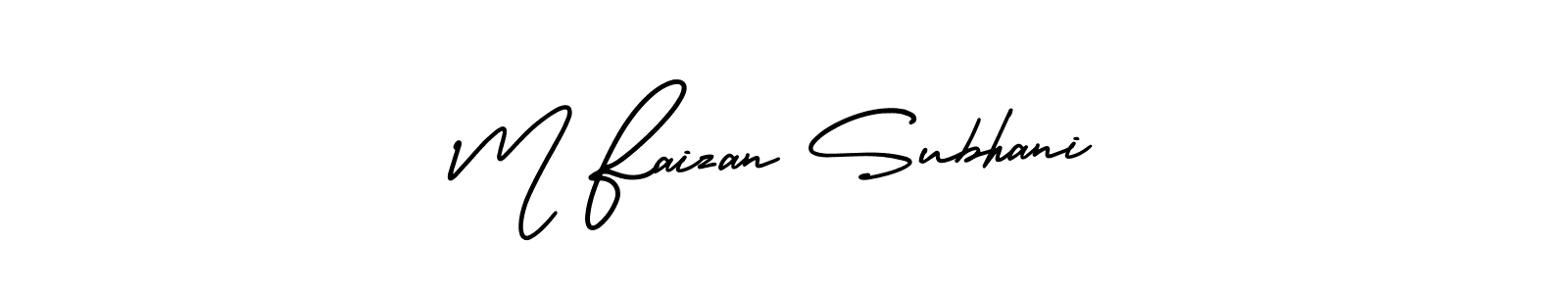 It looks lik you need a new signature style for name M Faizan Subhani. Design unique handwritten (AmerikaSignatureDemo-Regular) signature with our free signature maker in just a few clicks. M Faizan Subhani signature style 3 images and pictures png