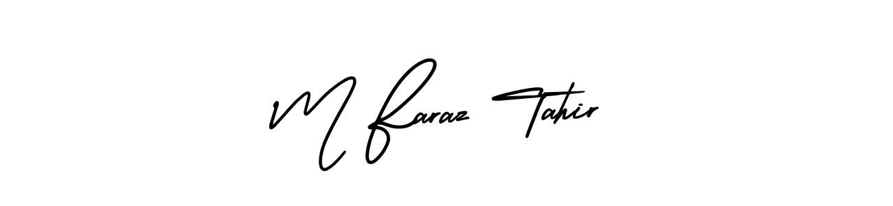 if you are searching for the best signature style for your name M Faraz Tahir. so please give up your signature search. here we have designed multiple signature styles  using AmerikaSignatureDemo-Regular. M Faraz Tahir signature style 3 images and pictures png