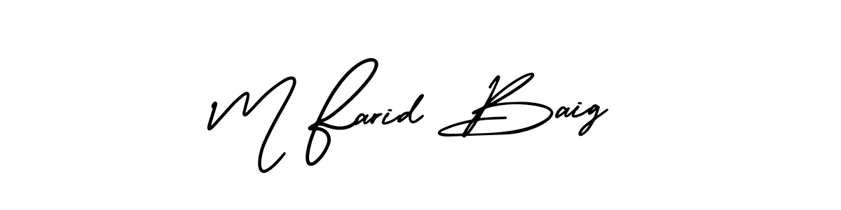 Also You can easily find your signature by using the search form. We will create M Farid Baig name handwritten signature images for you free of cost using AmerikaSignatureDemo-Regular sign style. M Farid Baig signature style 3 images and pictures png