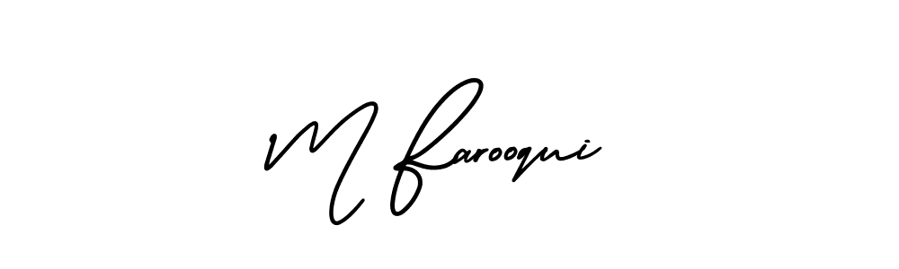 AmerikaSignatureDemo-Regular is a professional signature style that is perfect for those who want to add a touch of class to their signature. It is also a great choice for those who want to make their signature more unique. Get M Farooqui name to fancy signature for free. M Farooqui signature style 3 images and pictures png