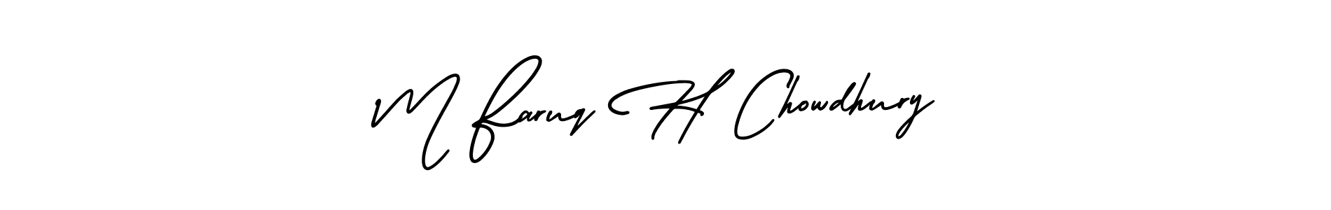 Also You can easily find your signature by using the search form. We will create M Faruq H Chowdhury name handwritten signature images for you free of cost using AmerikaSignatureDemo-Regular sign style. M Faruq H Chowdhury signature style 3 images and pictures png