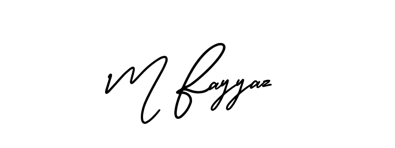 Create a beautiful signature design for name M Fayyaz. With this signature (AmerikaSignatureDemo-Regular) fonts, you can make a handwritten signature for free. M Fayyaz signature style 3 images and pictures png