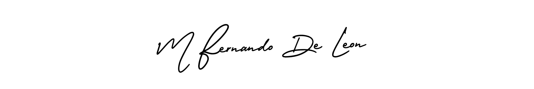The best way (AmerikaSignatureDemo-Regular) to make a short signature is to pick only two or three words in your name. The name M Fernando De Leon include a total of six letters. For converting this name. M Fernando De Leon signature style 3 images and pictures png