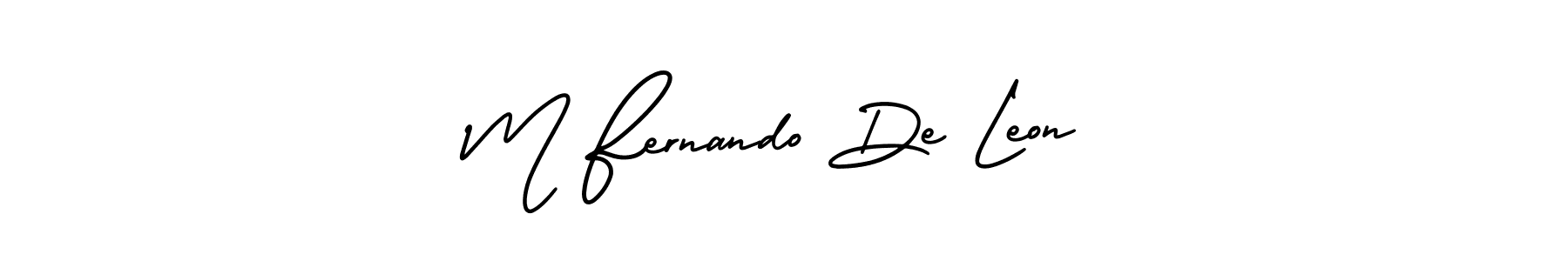 M Fernando De Leon stylish signature style. Best Handwritten Sign (AmerikaSignatureDemo-Regular) for my name. Handwritten Signature Collection Ideas for my name M Fernando De Leon. M Fernando De Leon signature style 3 images and pictures png